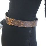 Louis Vuitton LV Initiales 40mm Reversible Belt Brown Monogram Canvas Size 80