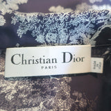 Christian Dior Chez Moi Shirt Navy/White Toile de Jouy Silk Twill Size US 6