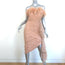 Badgley Mischka Breathtaking Crystal-Embellished Feather Dress Blush Size 6 NEW