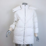Stella McCartney Kayla Belted Faux Leather Puffer Coat White Size 34