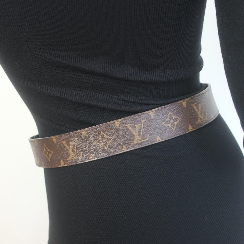 Louis Vuitton LV Initiales 40mm Reversible Belt Brown Monogram Canvas Size 80
