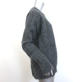 Marni Oversized Button-Back Sweater Dark Gray Mohair-Blend Size 42