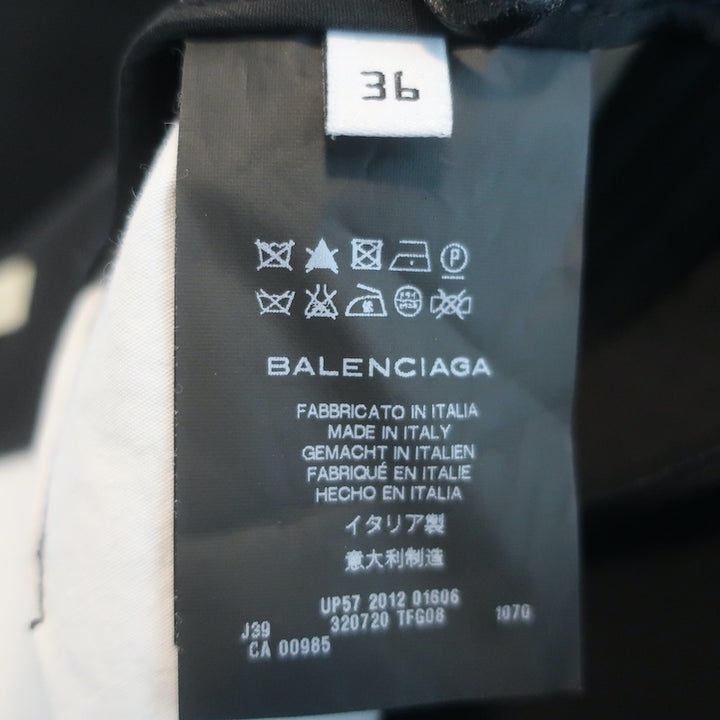 Balenciaga Mini Skirt Black Lace &amp; Canvas Size 36