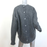 Marni Oversized Button-Back Sweater Dark Gray Mohair-Blend Size 42