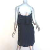 ATM Anthony Thomas Melillo Polka Dot Flounce Mini Dress Navy Silk Size Medium