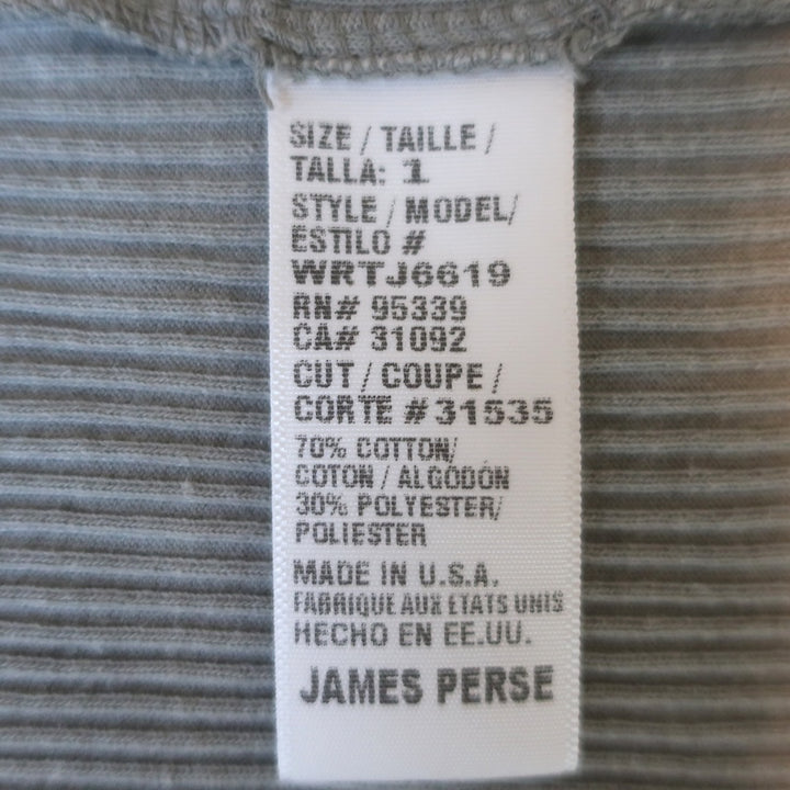 James Perse Ribbed Knit Long Sleeve Maxi Dress Gray Cotton-Blend Size 1 NEW
