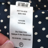 ATM Anthony Thomas Melillo Polka Dot Flounce Mini Dress Navy Silk Size Medium