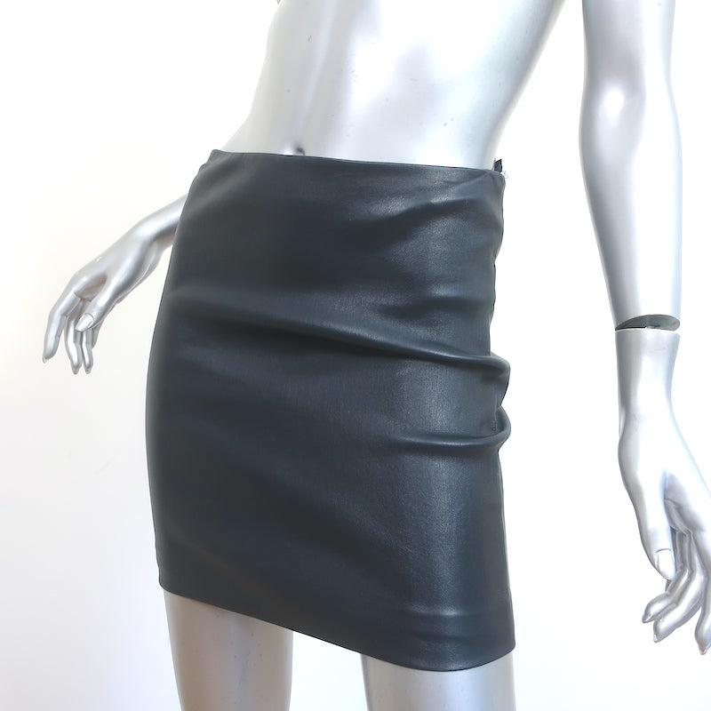 The Row Loattan Leather Mini Skirt Navy Size 2
