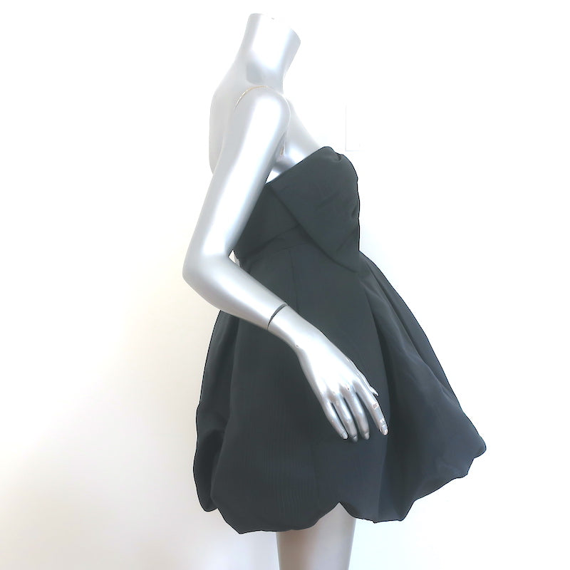 LoveShackFancy Kerrigan Strapless Bow Mini Dress Black Taffeta Size 4 NEW