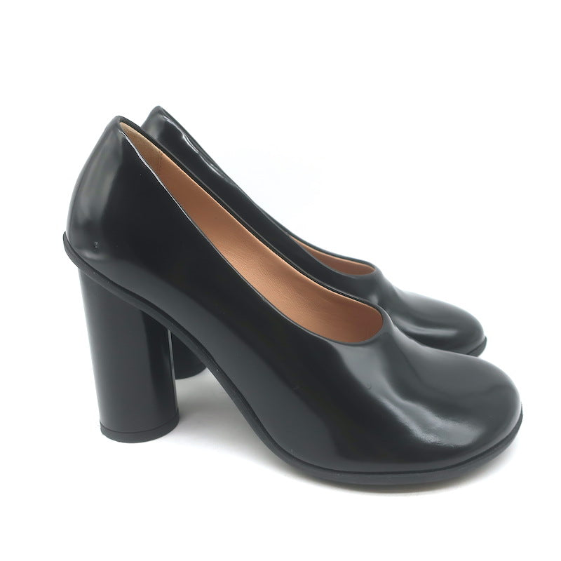 Bottega Veneta Atomic Pumps Black Polished Leather Size 38