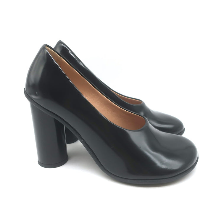 Bottega Veneta Atomic Pumps Black Polished Leather Size 38