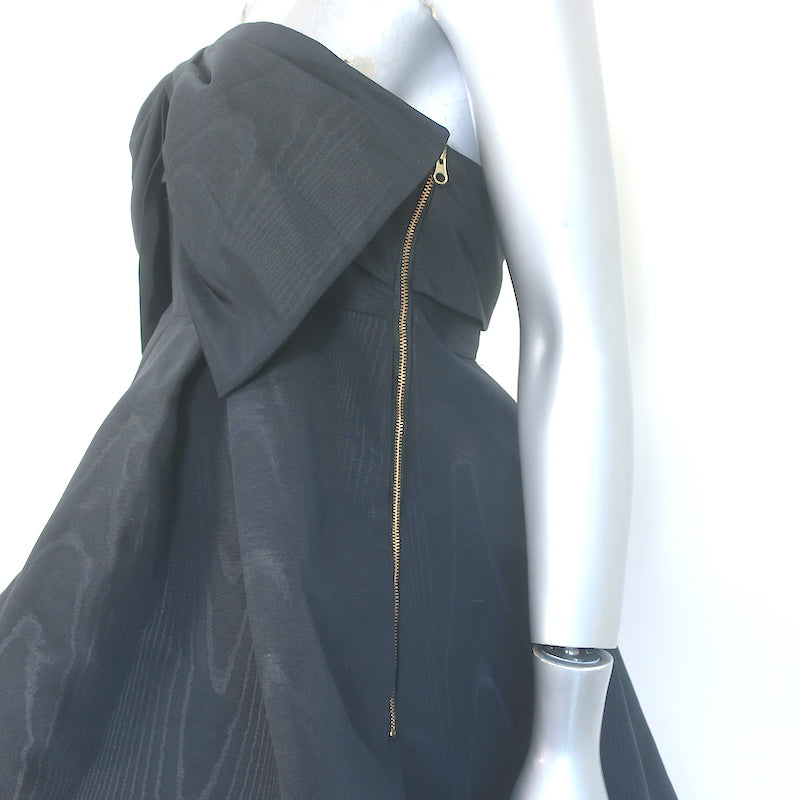 LoveShackFancy Kerrigan Strapless Bow Mini Dress Black Taffeta Size 4 NEW