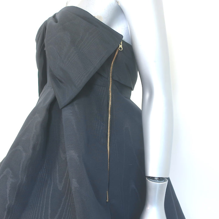 LoveShackFancy Kerrigan Strapless Bow Mini Dress Black Taffeta Size 4 NEW