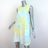ATM Anthony Thomas Melillo Tie Dye Mini Dress Yellow/Blue Cotton Size Medium
