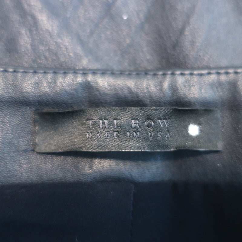 The Row Loattan Leather Mini Skirt Navy Size 2