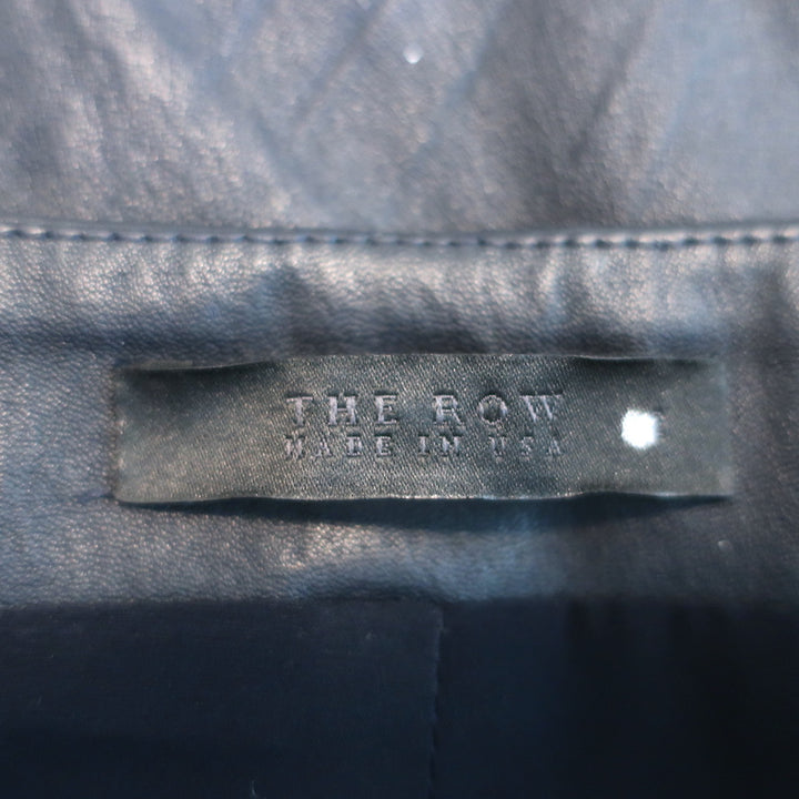 The Row Loattan Leather Mini Skirt Navy Size 2