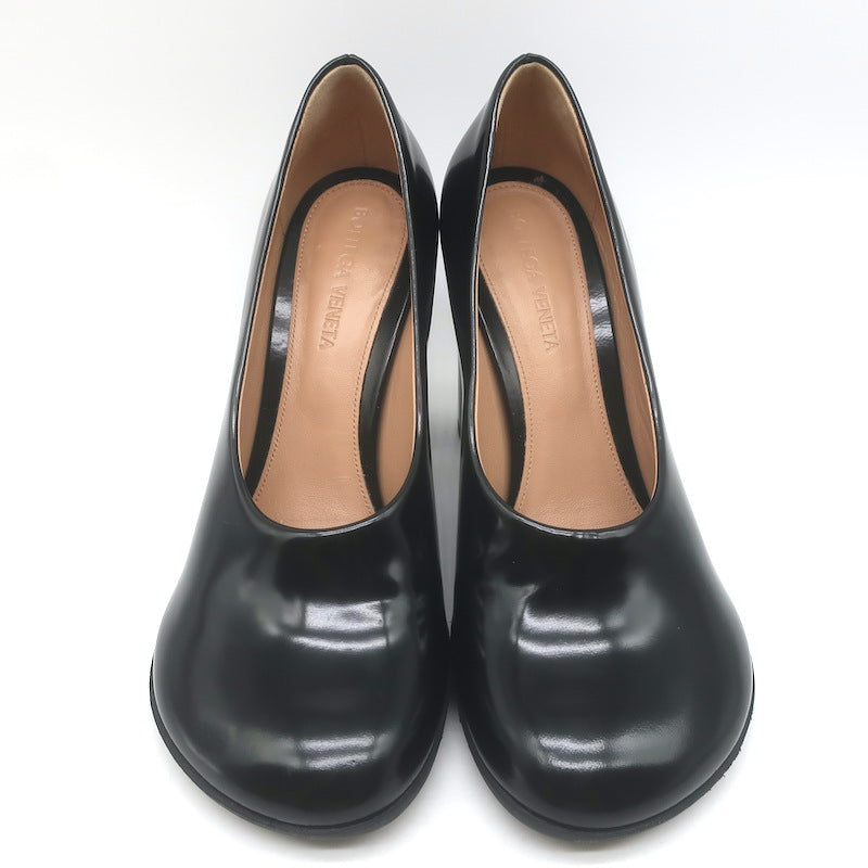 Bottega Veneta Atomic Pumps Black Polished Leather Size 38