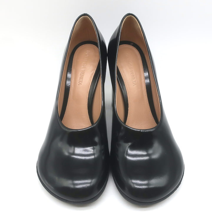 Bottega Veneta Atomic Pumps Black Polished Leather Size 38