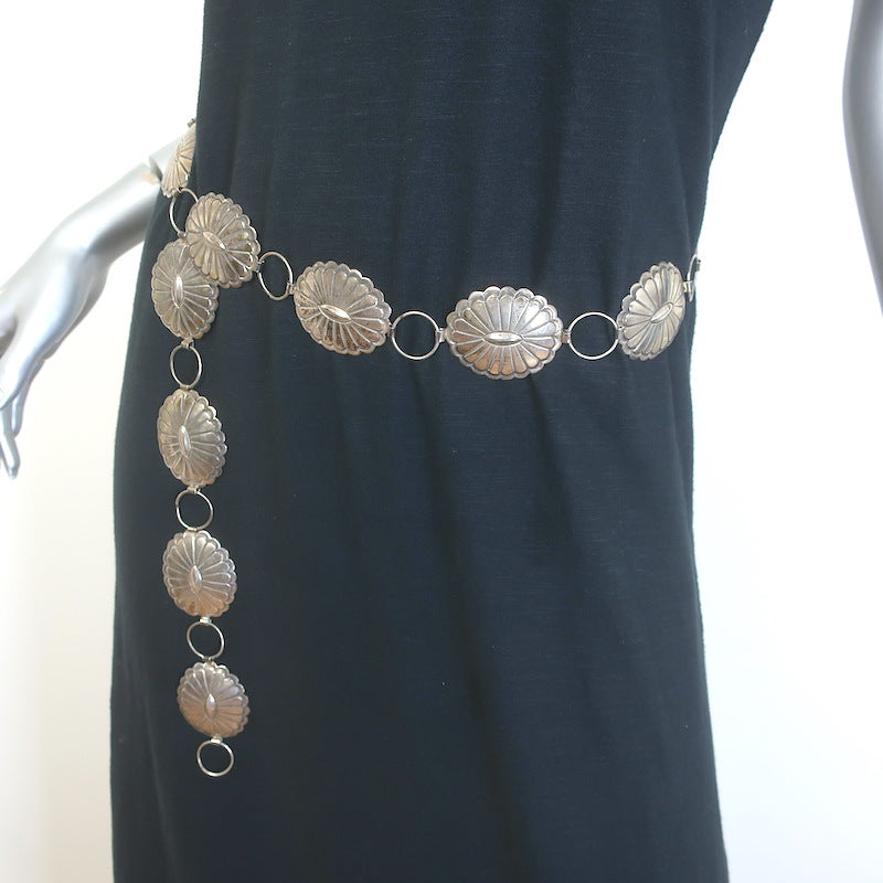 Vintage Navajo Sterling Silver Concho Belt 40"