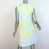 ATM Anthony Thomas Melillo Tie Dye Mini Dress Yellow/Blue Cotton Size Medium
