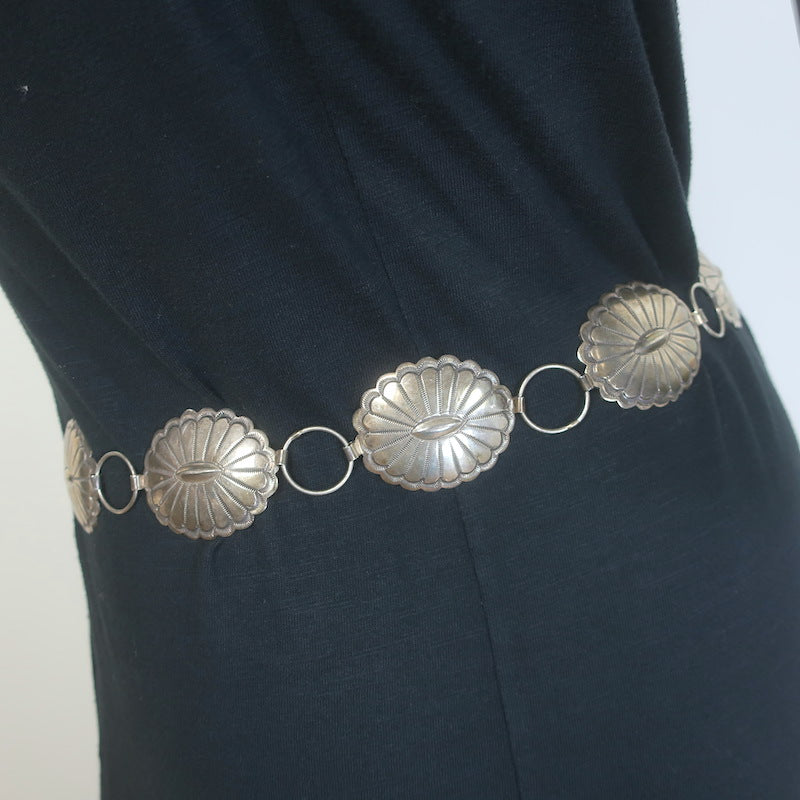 Vintage Navajo Sterling Silver Concho Belt 40"