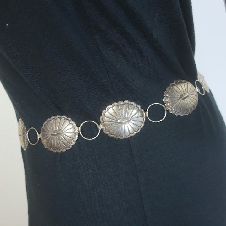 Vintage Navajo Sterling Silver Concho Belt 40"