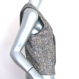 Zadig & Voltaire Emilie Sequined Vest Silver/Gold Size Medium