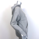 Sacai Ribbed Knit-Back Zip-Up Hoodie Sweatshirt Heather Gray Size 2
