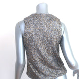 Zadig & Voltaire Emilie Sequined Vest Silver/Gold Size Medium
