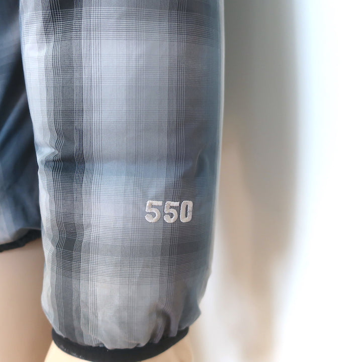 The North Face Boys 550 Reversible Down Jacket Plaid &amp; Black Size Extra Large