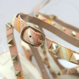 Valentino Native Couture 1975 Rockstud Ankle Straps Pumps Multicolor Size 39