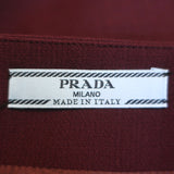 Prada Belted A-Line Skirt Burgundy Virgin Wool Size 38