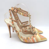 Valentino Native Couture 1975 Rockstud Ankle Straps Pumps Multicolor Size 39