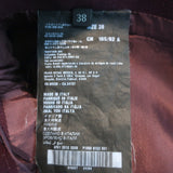 Prada Belted A-Line Skirt Burgundy Virgin Wool Size 38