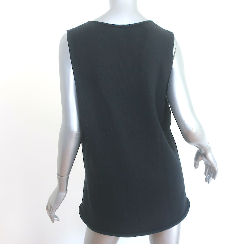 The Row Knit Tank Top Black Cotton-Blend Size Large