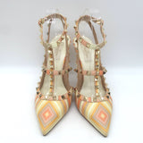 Valentino Native Couture 1975 Rockstud Ankle Straps Pumps Multicolor Size 39