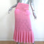 ANDREEVA Midi Skirt with Feathers Pink Floral Knit Size US 8 NEW