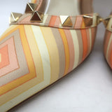 Valentino Native Couture 1975 Rockstud Ankle Straps Pumps Multicolor Size 39