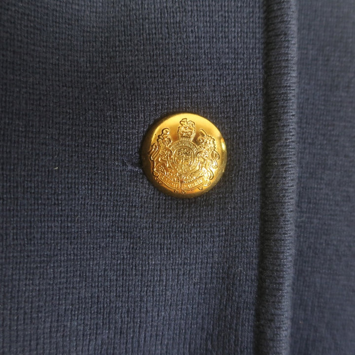 Lauren Ralph Lauren Ayelee Knit Blazer Navy Combed Cotton-Blend Size Medium