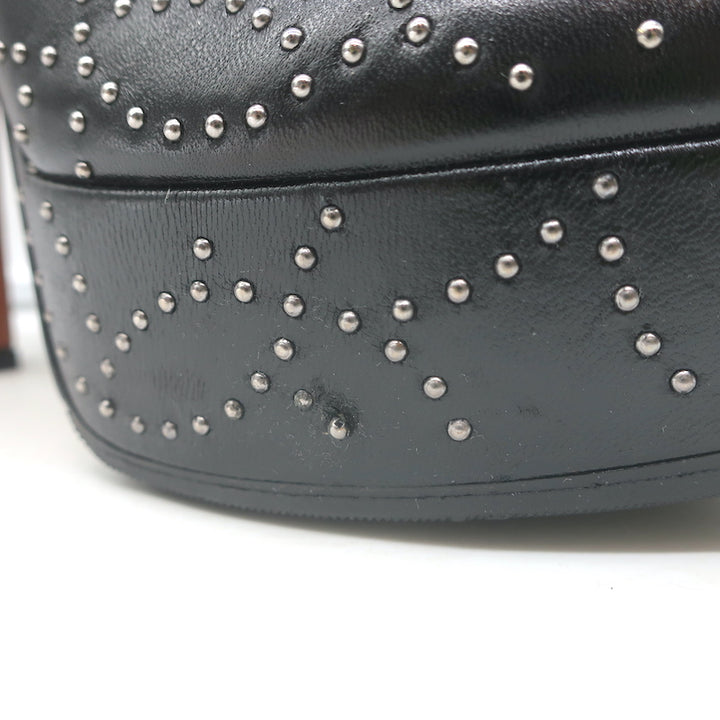 Alaia Studded Leather Platform Boots Black Size 39