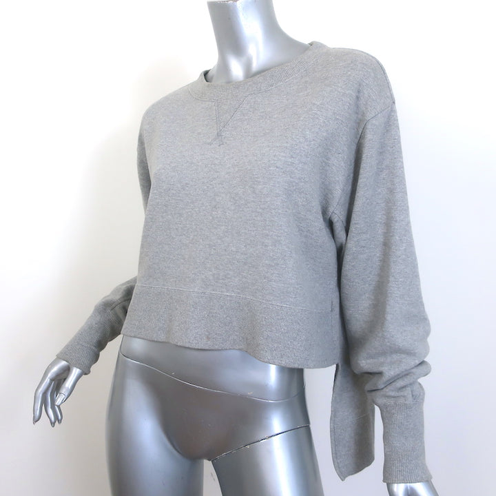 Mihara Yasuhiro Open-Back Crewneck Sweatshirt Heather Gray Cotton Size 36
