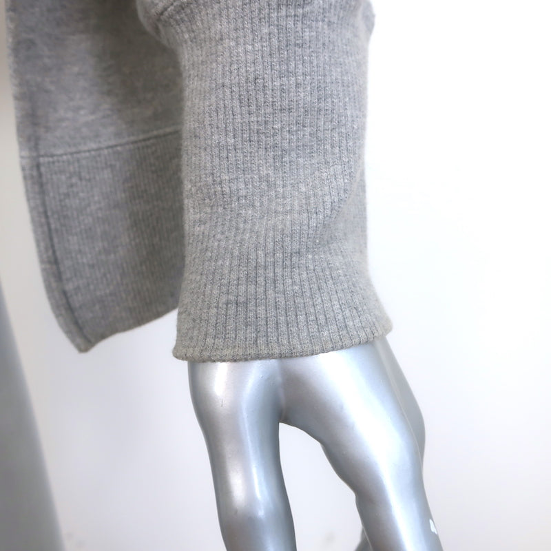 Mihara Yasuhiro Open-Back Crewneck Sweatshirt Heather Gray Cotton Size 36
