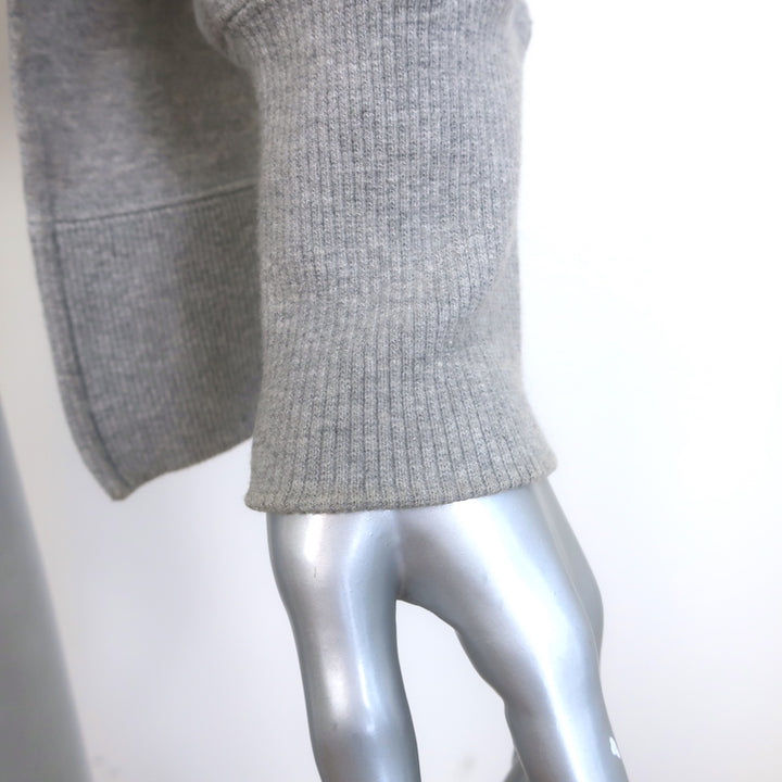 Mihara Yasuhiro Open-Back Crewneck Sweatshirt Heather Gray Cotton Size 36