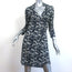 Diane von Furstenberg Justin Wrap Dress Navy Printed Silk Jersey Size 2