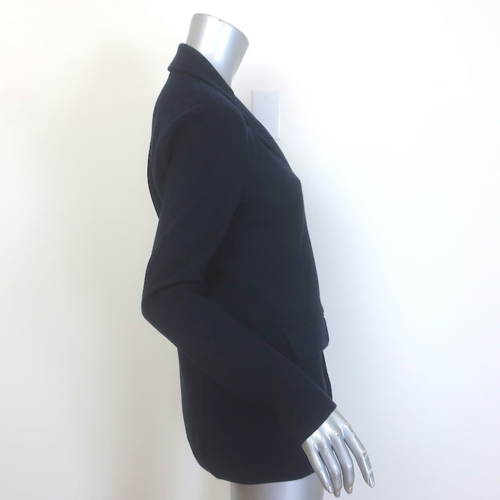 Lauren Ralph Lauren Ayelee Knit Blazer Navy Combed Cotton-Blend Size Medium