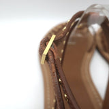 Celine Taillat Triomphe Studded T-Strap Sandals Brown Leather Size 40