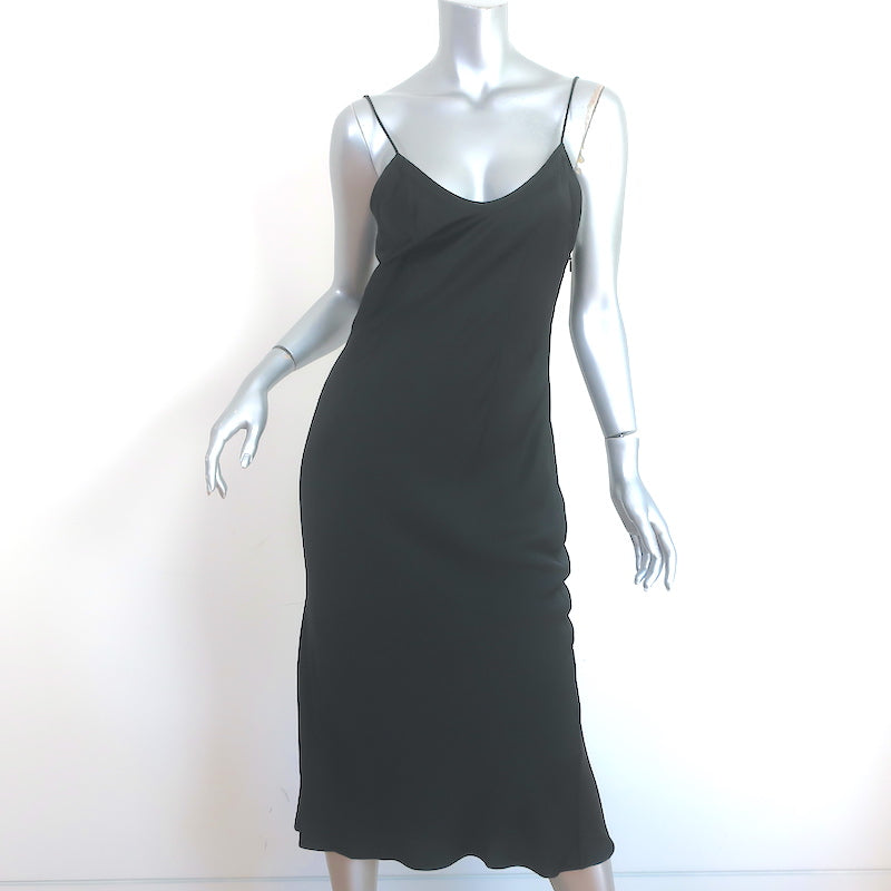 ワンピース SAINT LAURENT Black Satin Dress Saint Laurent Midi Slip Dress Black Satin Size 38