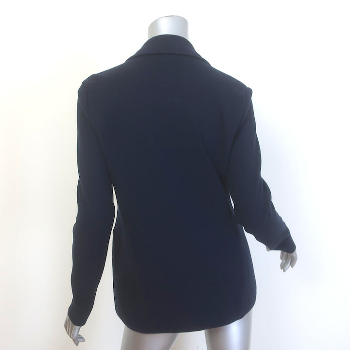 Lauren Ralph Lauren Ayelee Knit Blazer Navy Combed Cotton-Blend Size Medium