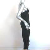 Saint Laurent Midi Slip Dress Black Satin Size 38