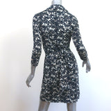 Diane von Furstenberg Justin Wrap Dress Navy Printed Silk Jersey Size 2